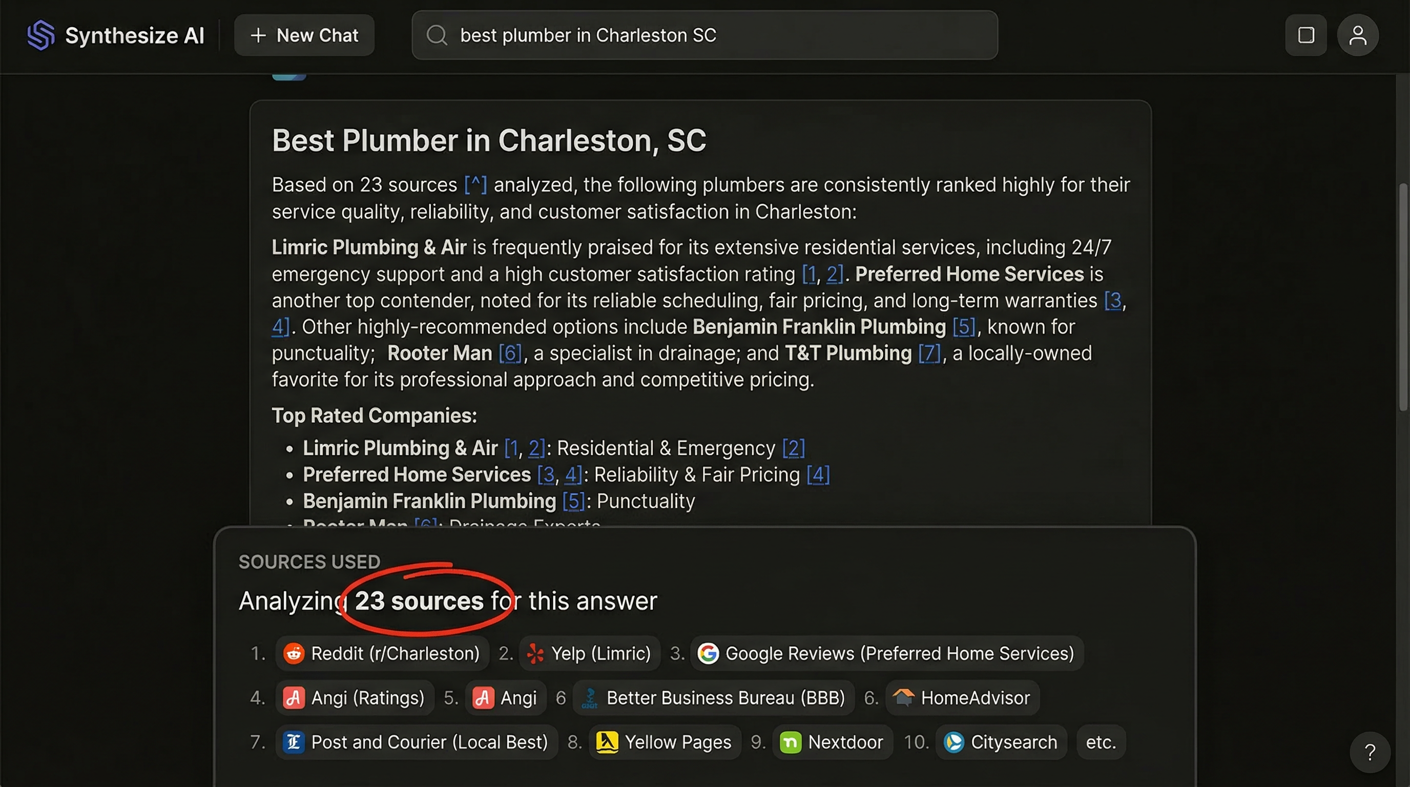 AI analyzing 23 sources